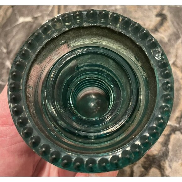 VTG Aqua Blue Glass Insulator Petticoat H.C. Co. Patent 1893 Great Color & Cond. - Picture 7 of 8